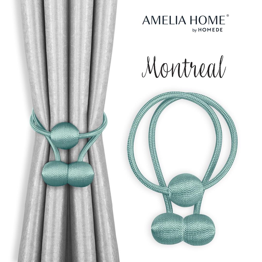Gardinsnore med magnet Amelia Home Montreal – turkis, 2 stk.