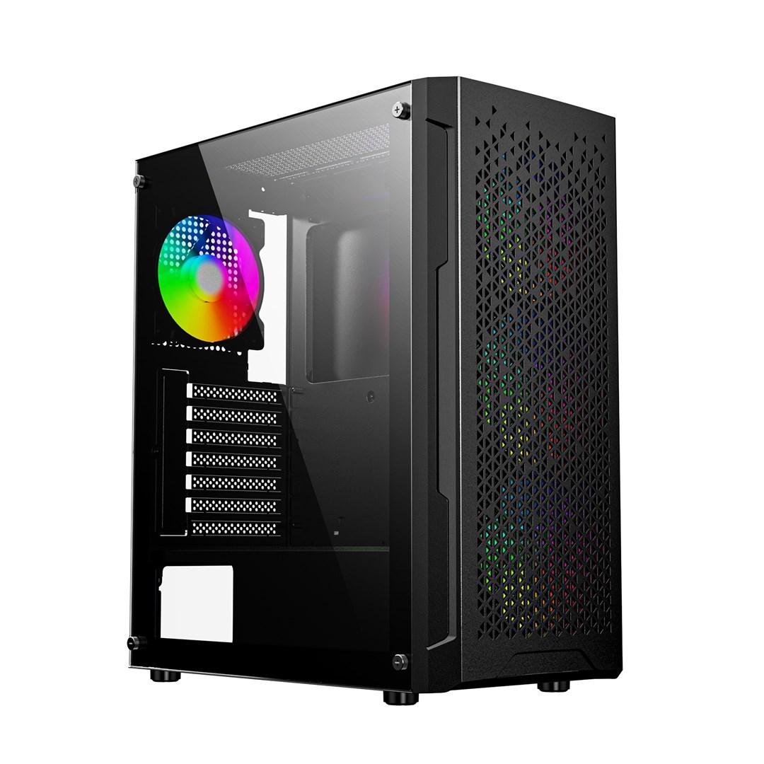 PC kabinet Gembird Fornax 400X Gaming ARGB, sort (Midi Tower) billede