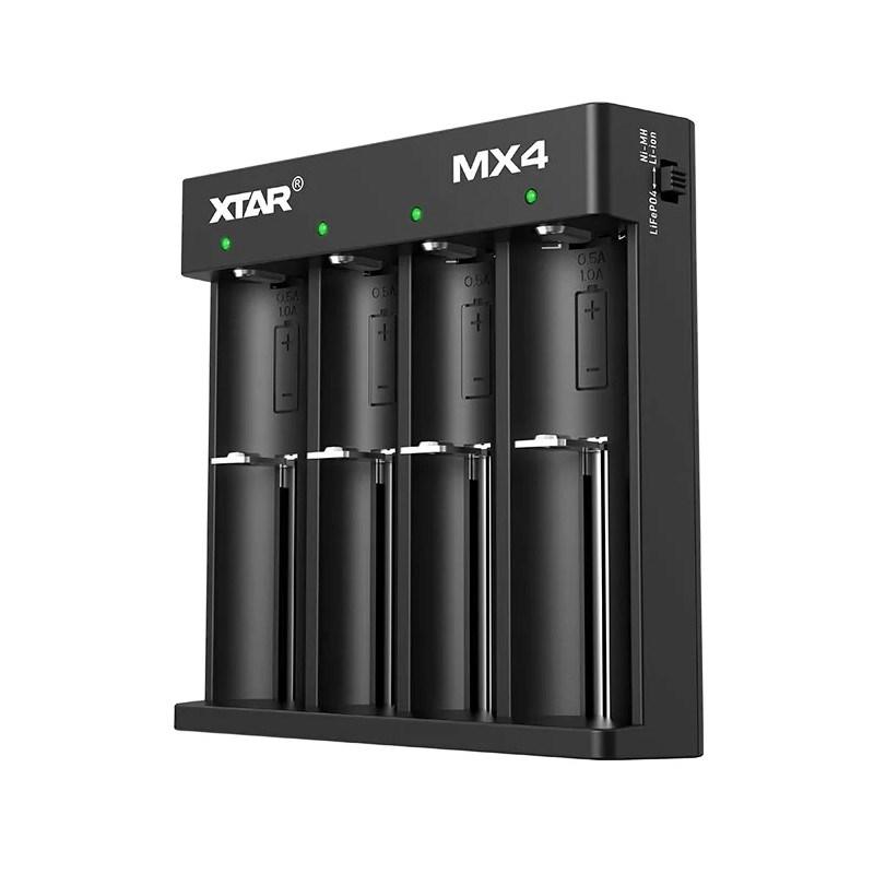 Batterioplader XTAR MX4 - universel Li‑ion/NiMH, 4 spor