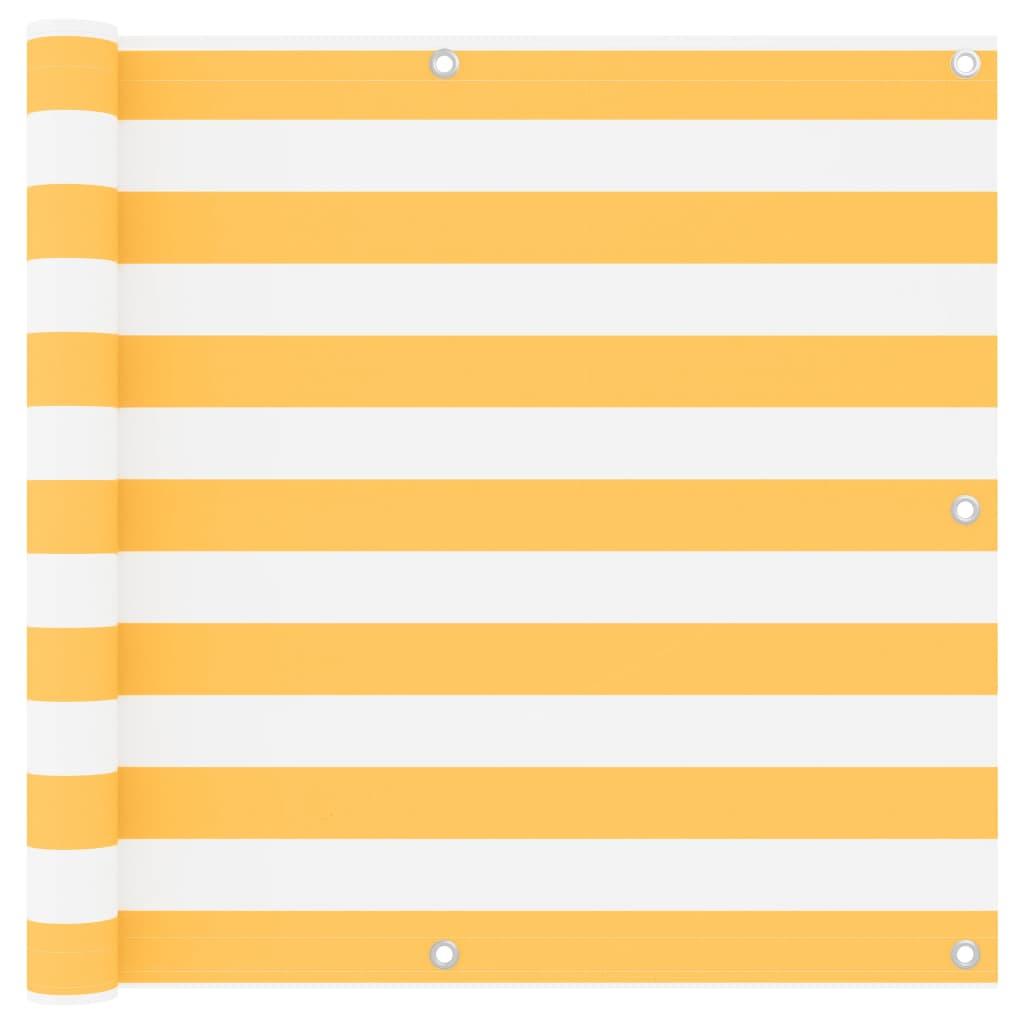 Altanafskærmning 90x400 cm oxfordstof hvid og gul