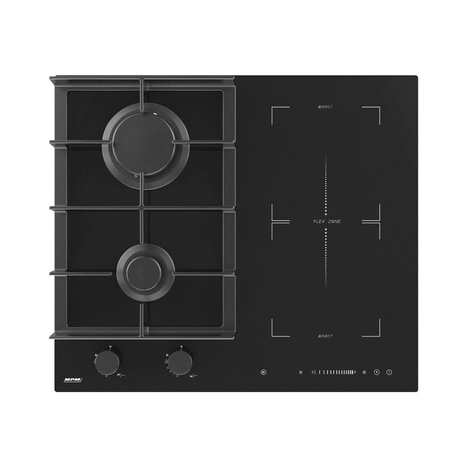Induktions-gaskogeplade MPM-60-IMG-22 – sort glas, 58,5 cm