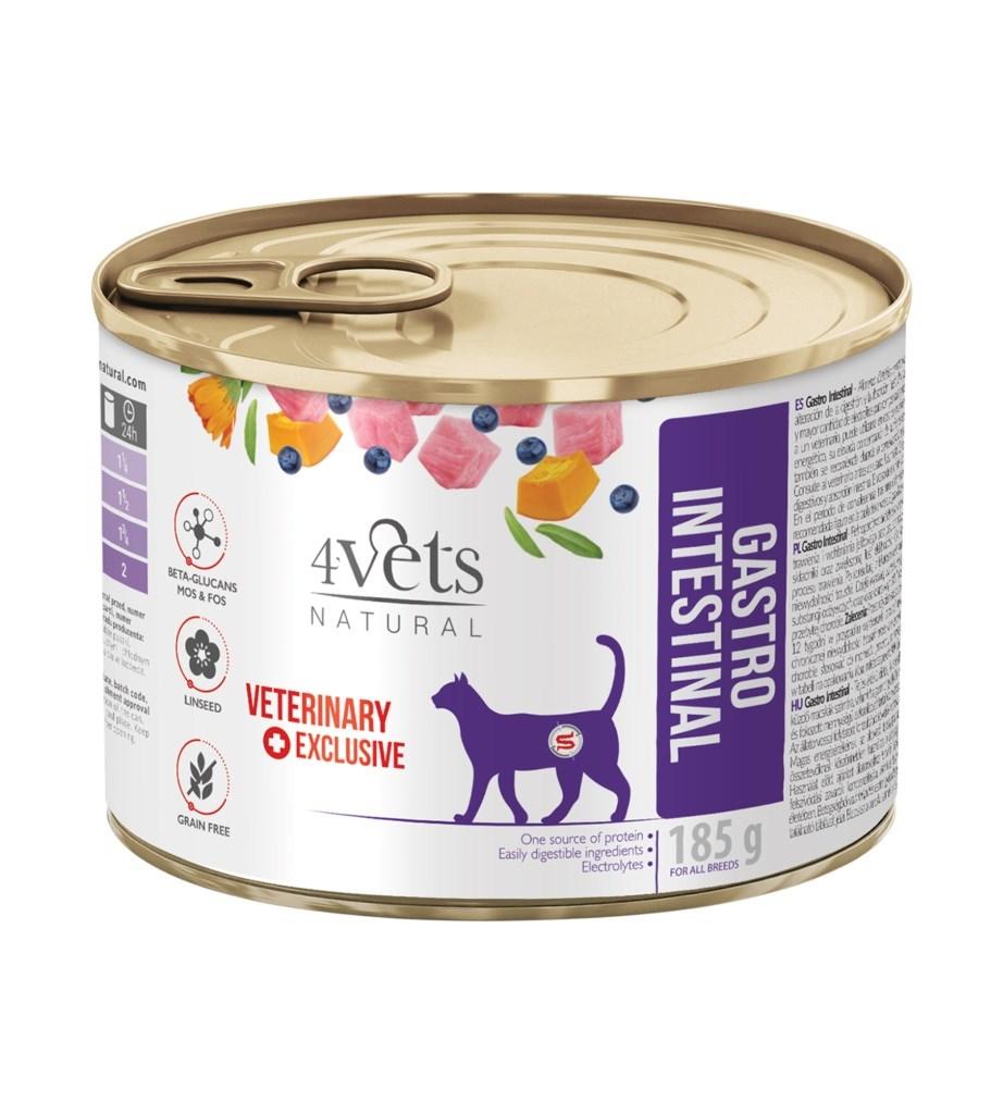 Vådfoder til kat - 4Vets Natural Gastro Intestinal, kalkun, 185 g