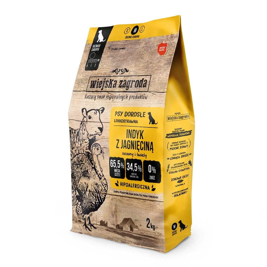 Hundefoder tørfoder wiejska zagroda kalkun med lam 2 kg