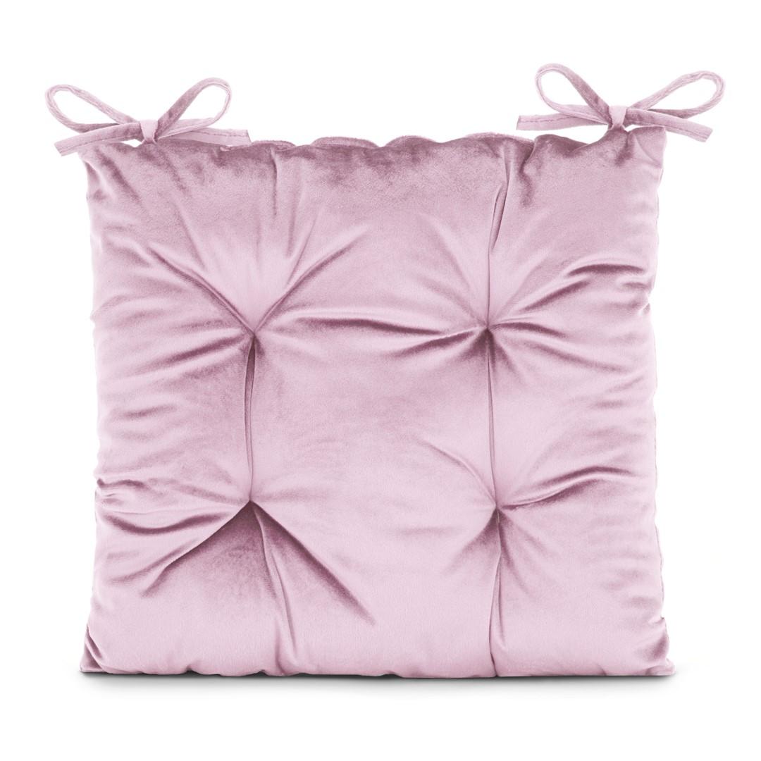 Stolehynde 40×40 cm pudderlyserød - Aleksa, glamour til indendørs brug