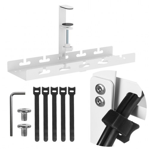 Kabelbakke til skrivebord – Maclean under-bord kabelorganizer, hvid, 5 kg (MC-105 W)