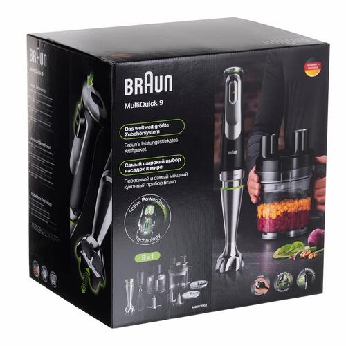 Stavblender Braun MultiQuick 9 MQ 9195XLI, 2 l, 1.200 W – sort/rostfrit stål