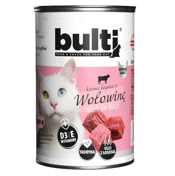 Vådfoder til kat – bulti oksekød 400 g