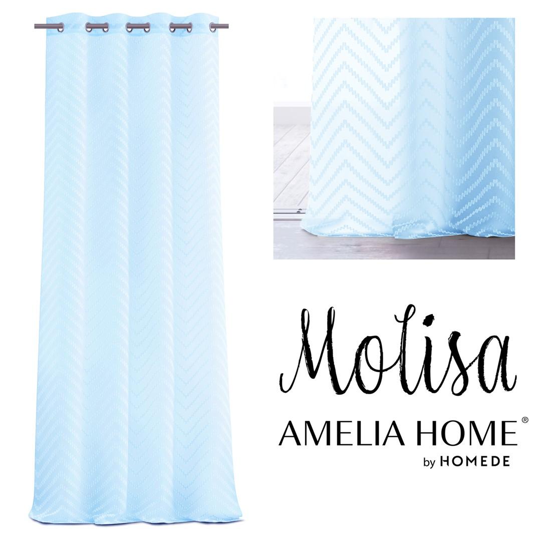 Gardin med øskner - Amelia Home Molisa, himmelblå, slør 140×250 cm