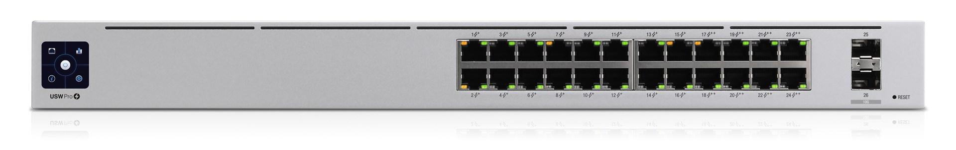 Netværksswitch Ubiquiti UniFi Pro 24-port PoE, L2/L3 Gigabit, 1U, sølv