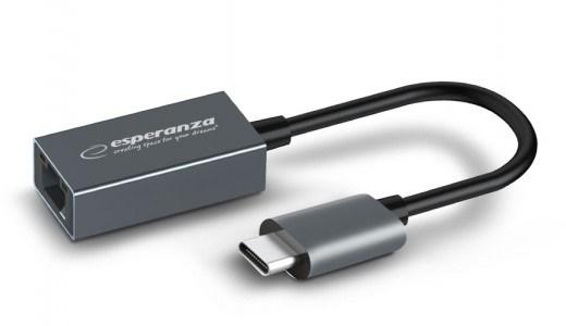 USB-C til Gigabit Ethernet adapter – Esperanza ENA102 (grafit) billede
