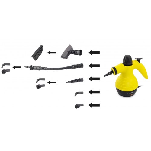 Damprenser håndholdt – Esperanza EHS001, 0,35 l, 900 W (gul/sort)