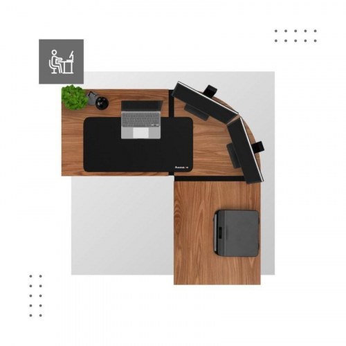 Gaming bord L-form MARK ADLER Leader 5.5 WN - hjørneskrivebord i valnød/ sort
