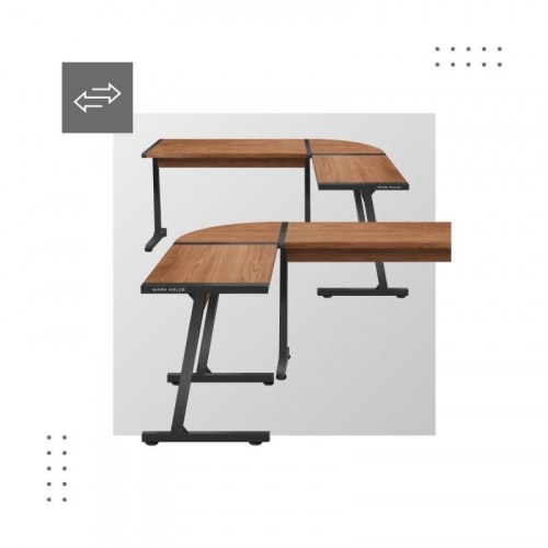Gaming bord L-form MARK ADLER Leader 5.5 WN - hjørneskrivebord i valnød/ sort