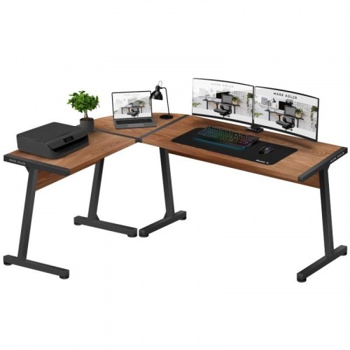 Gaming bord L-form MARK ADLER Leader 5.5 WN - hjørneskrivebord i valnød/ sort