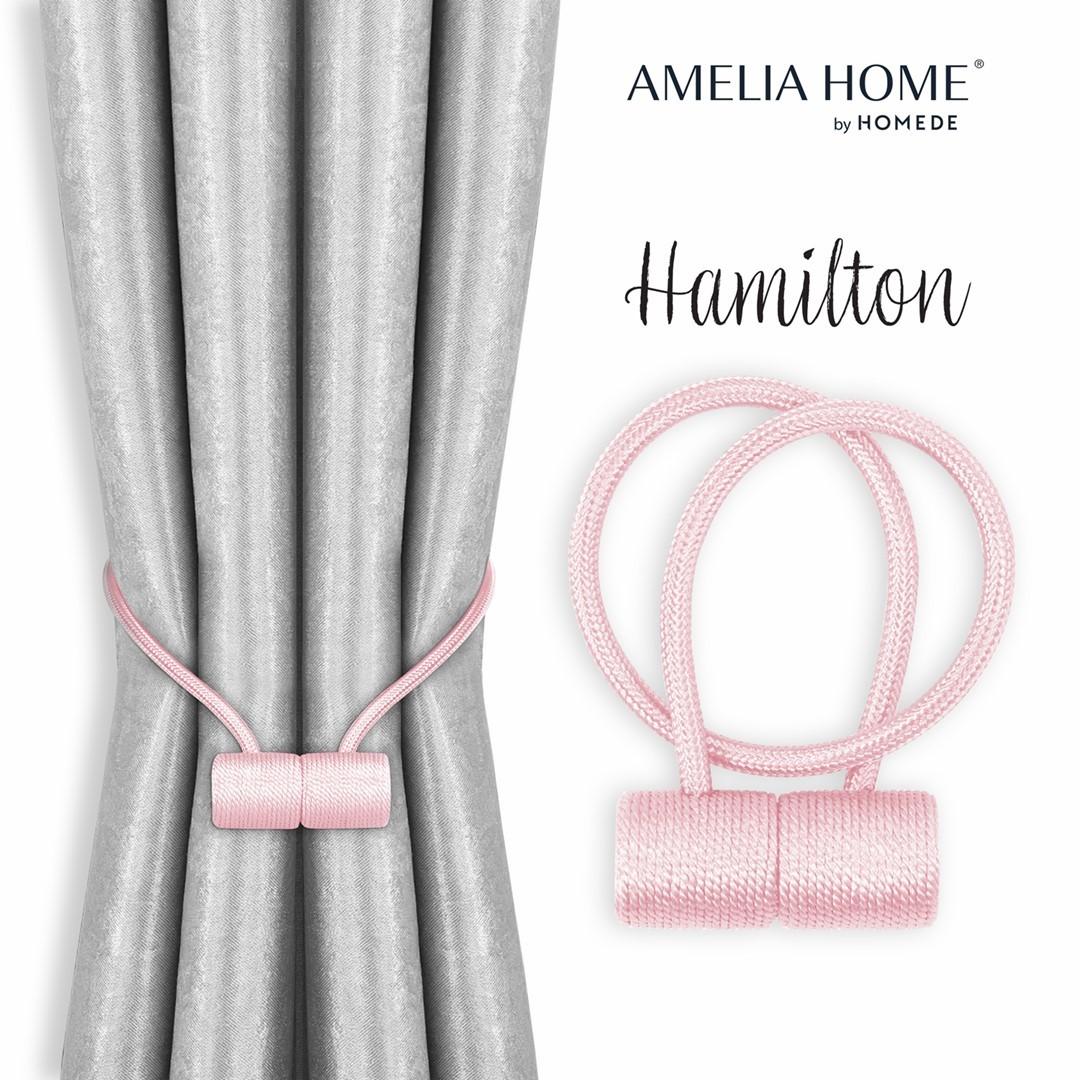 Gardinholdere med magnet - Amelia Home Hamilton, pudderlyserÃ¸d (2 stk)
