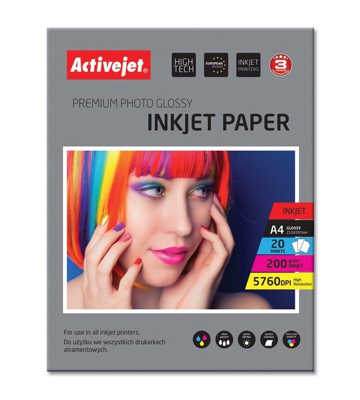 Fotopapir glans A4 - Activejet AP4-200G20, 200 g/m², 20 ark