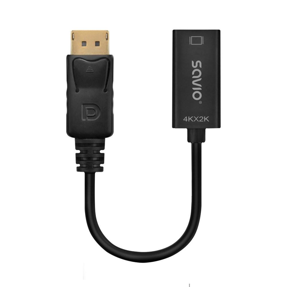 DisplayPort til HDMI adapter 4K – Savio, 0,2 m (DP v1.2 til HDMI v1.4)