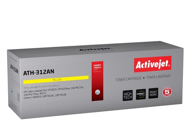 Tonerpatron Activejet ATH-312AN – gul, kompatibel (erstatter HP 126A CE312A / Canon CRG-729Y), 1.000 sider billede