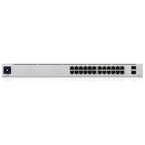 Netværksswitch Ubiquiti UniFi 24-ports PoE L2/L3 Gigabit 1U – Sølv