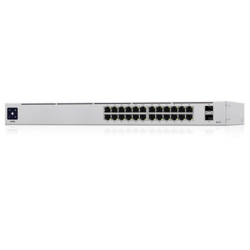 Netværksswitch Ubiquiti UniFi 24-ports PoE L2/L3 Gigabit 1U – Sølv