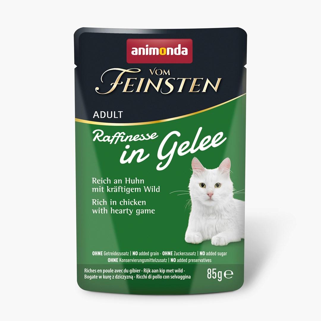 Vådfoder til kat – Animonda Vom Feinsten Adult Raffinesse i gelé, kylling med vildt, 85 g