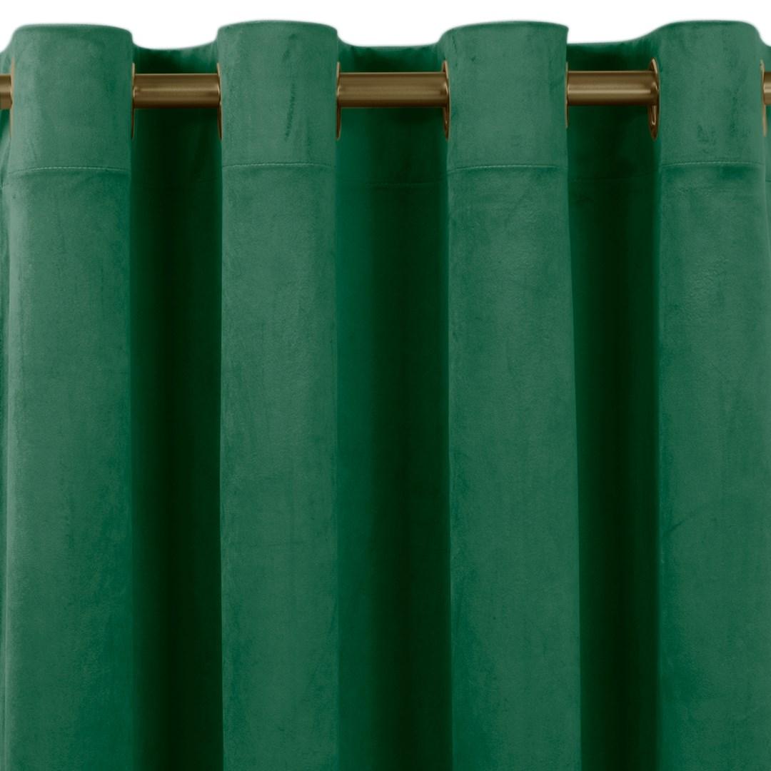 Mørklægningsgardin fløjl 265×245 cm - flaskegrøn, guldøskner, HOMEDE VILA