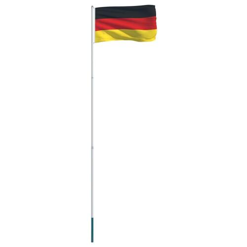 Tyskland flag og flagstang 4 m aluminium
