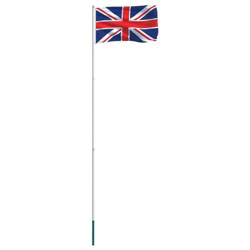 Storbritannien flag og flagstang 4 m aluminium