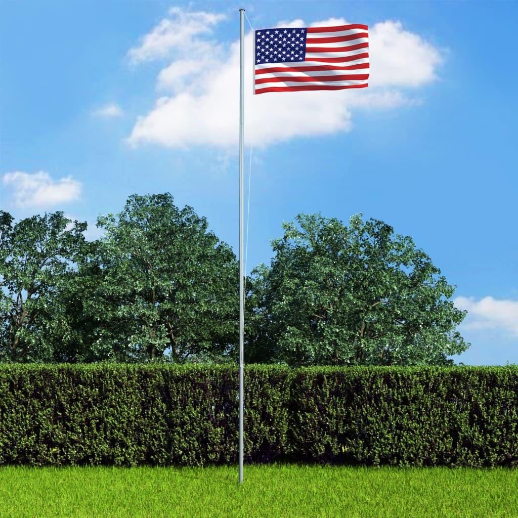 USA flag og flagstang 4 m aluminium