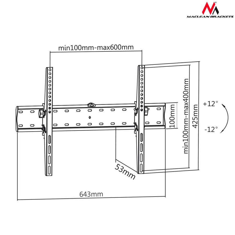 TV vægbeslag til 37-85" - Maclean
