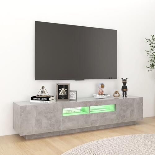 Tv-skab med LED-lys 180x35x40 cm betongrå