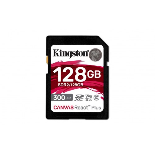SD-kort 128 GB Kingston Canvas React Plus SDXC UHS-II (300/260 MB/s) U3 V90