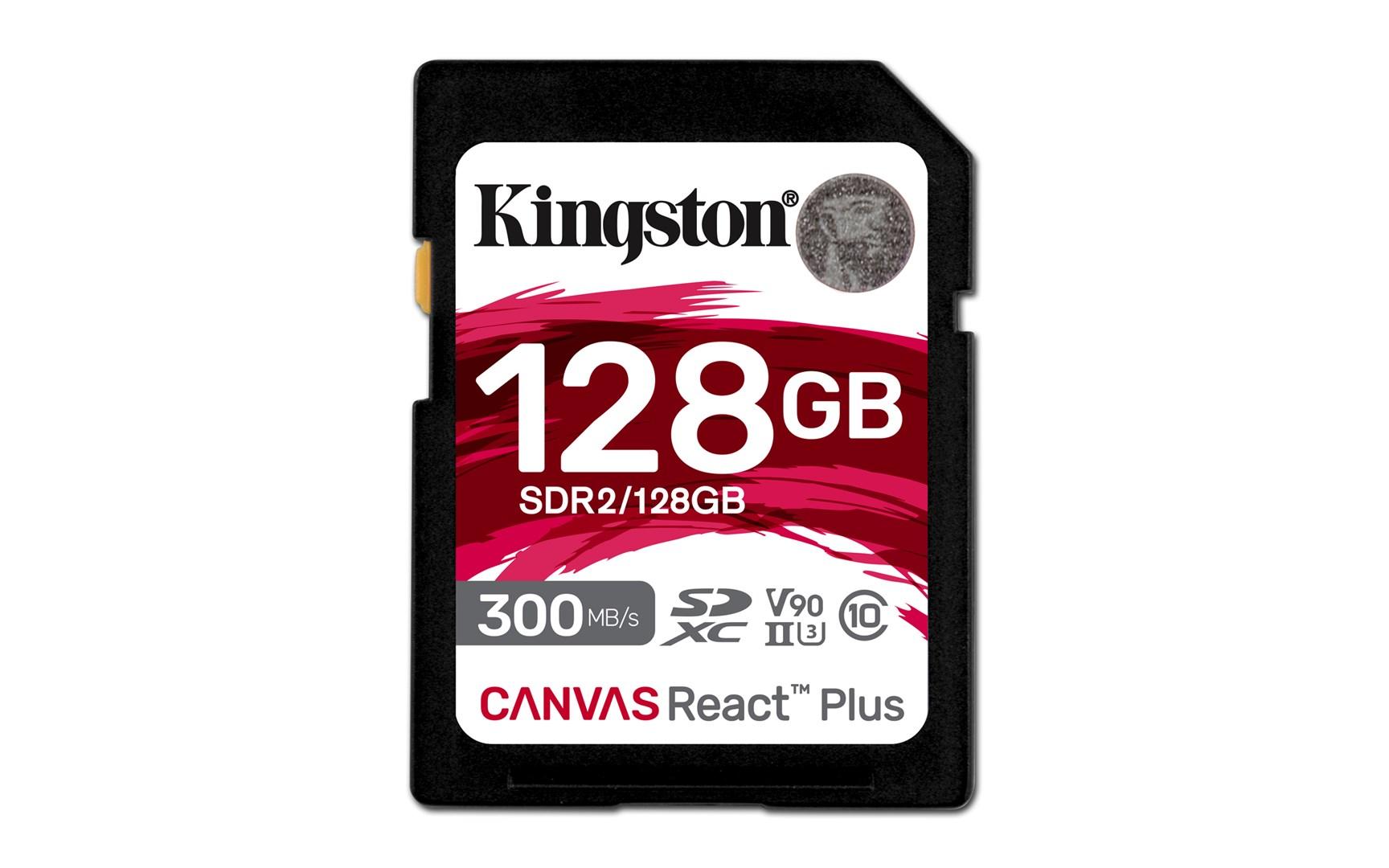 SD-kort 128 GB Kingston Canvas React Plus SDXC UHS-II (300/260 MB/s) U3 V90