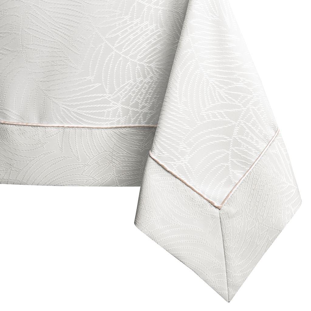 Dug kvadratisk AmeliaHome Gaia 110×110 cm - creme, præget plantemotiv