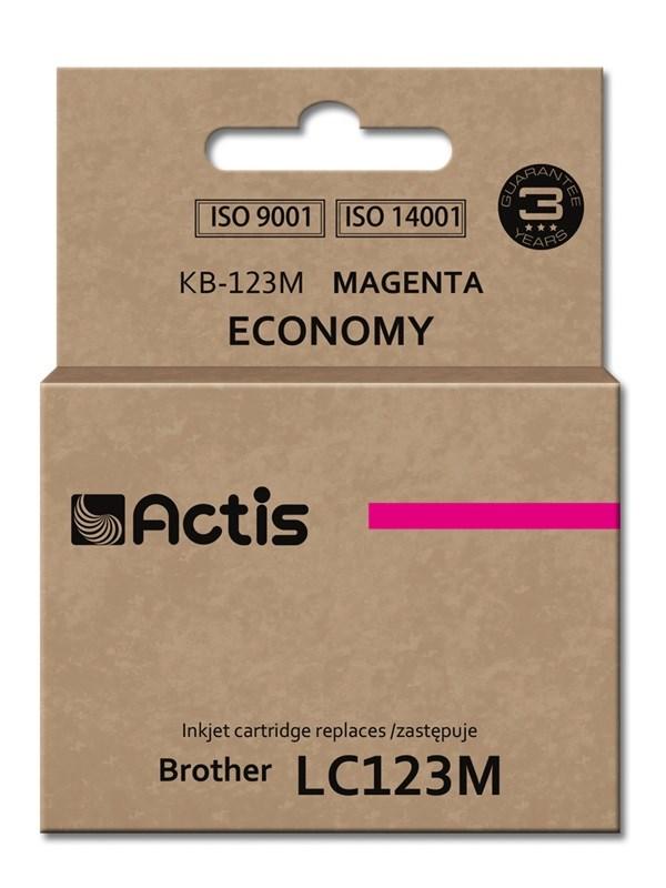 Blækpatron Actis KB-123M til Brother LC123M/LC121M, standard, 10 ml, magenta