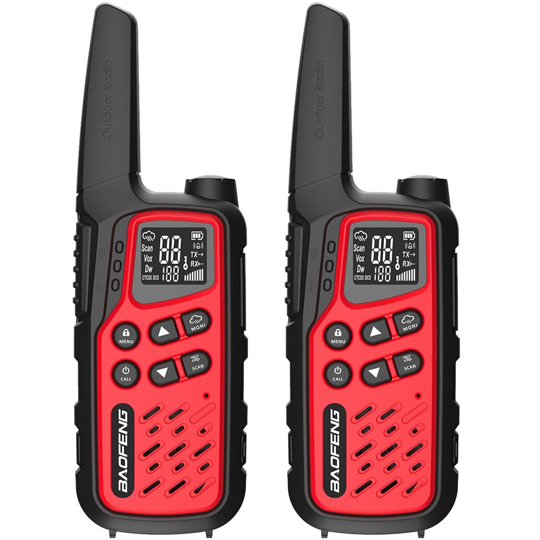 Walkie talkie BAOFENG BF-T25E rød, sæt med 2
