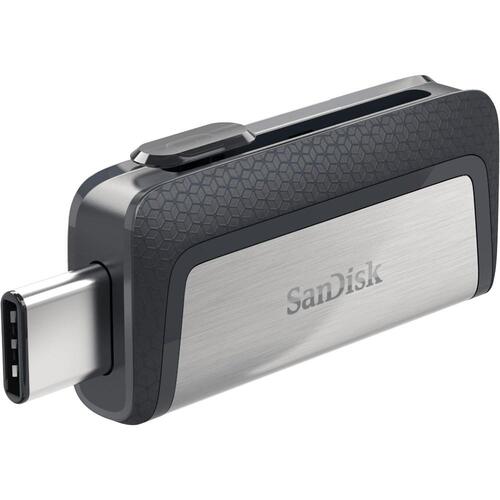 USB stik SanDisk Ultra Dual Drive USB-C/USB-A 64 GB, 3.2 Gen 1 – sort/sølv