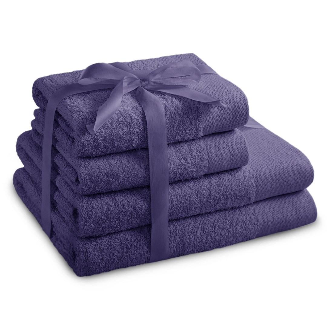 Håndklædesæt 4 stk. - Amari by AmeliaHome, violet (70×140 + 50×100)