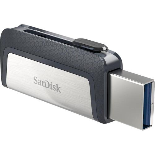 USB stik SanDisk Ultra Dual Drive USB-C/USB-A 64 GB, 3.2 Gen 1 – sort/sølv