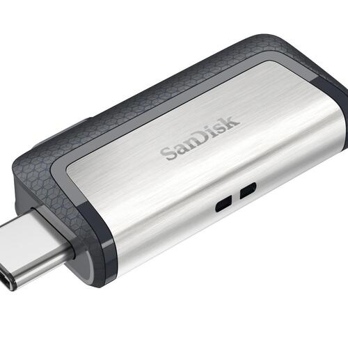 USB stik SanDisk Ultra Dual Drive USB-C/USB-A 64 GB, 3.2 Gen 1 – sort/sølv