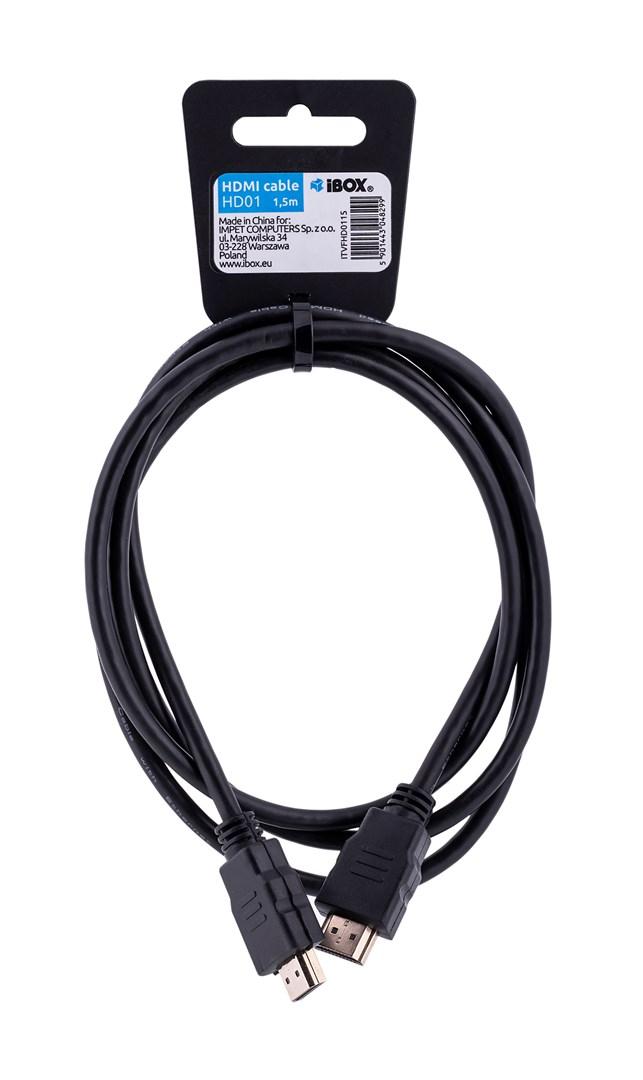 HDMI-kabel iBox 1,5 m - Type A, sort billede