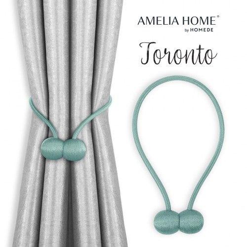 Gardinholder med magnet - Amelia Home Toronto, turkis (sæt af 2)