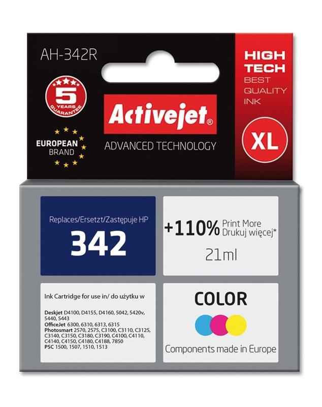 Blækpatron til HP 342 – Activejet Premium XL, 21 ml, farve billede