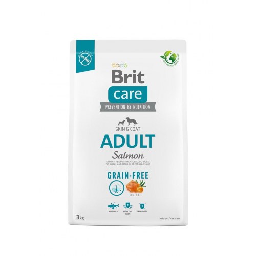 Hundefoder tørfoder Brit Care Grain-Free Adult Laks – 3 kg