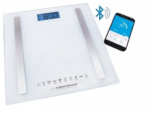 Badevægte med Bluetooth - Esperanza EBS016W, hvid, kvadratisk billede