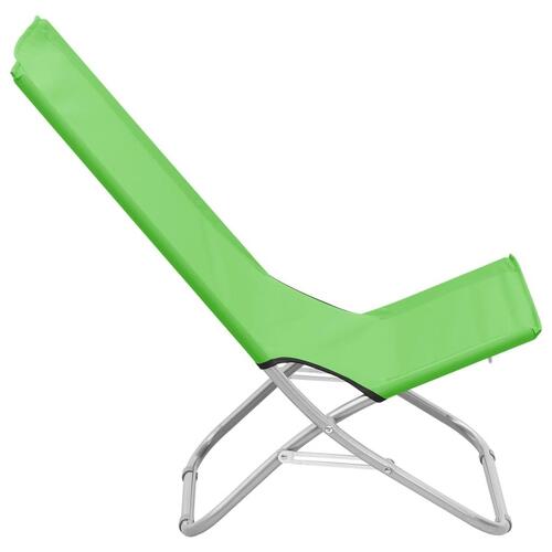 Foldbare strandstole 2 stk. stof grøn