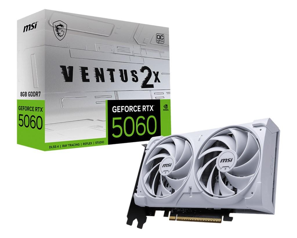 Grafikkort MSI GeForce RTX 5060 VENTUS 2X OC White 8 GB GDDR7 billede