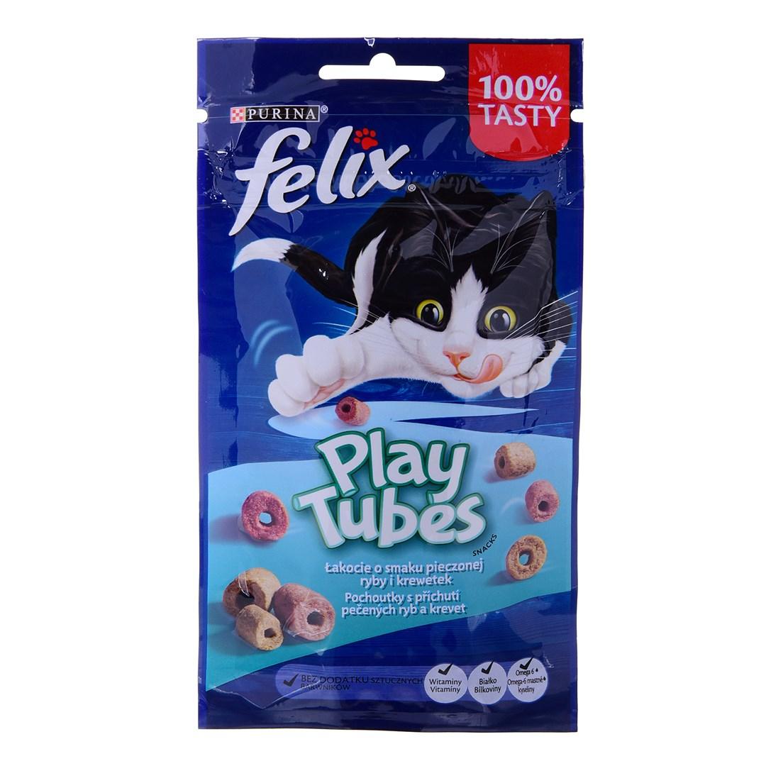 Kattesnacks Purina Felix Play Tubes - fisk & rejer, 50 g