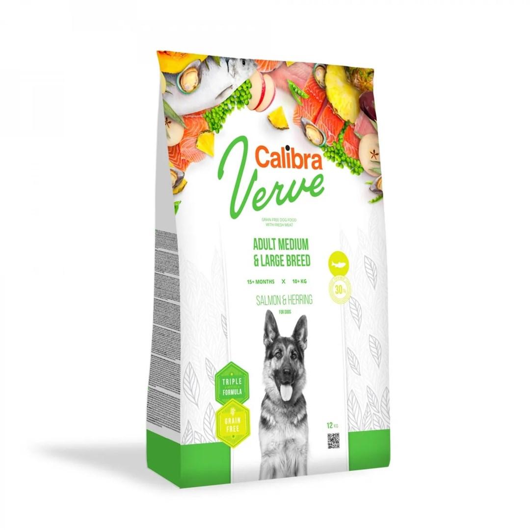 Hundefoder tørfoder Calibra Verve Adult Medium & Large – laks & sild, 12 kg