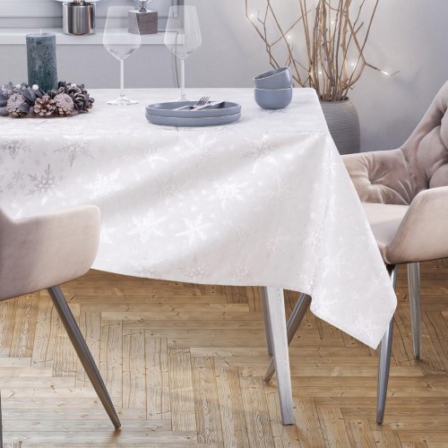 Juledug AmeliaHome White Christmas – hvid/sølv, 140 × 400 cm